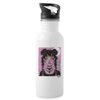 Super mignon grunge émo fille - Gourde avec paille intégrée - blanc - Droite