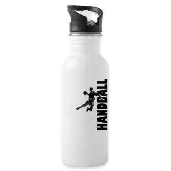 Handball Joueur Handball Ballon Handball Jeu de Handball - Gourde avec paille intégrée - blanc - Droite