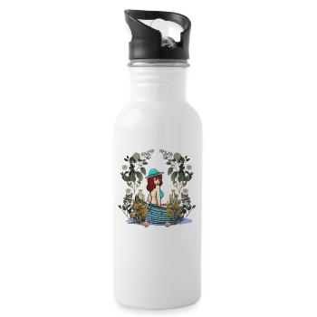 Girls Boat Boats Nature Nature Lover - Water bottle with straw - white - Right