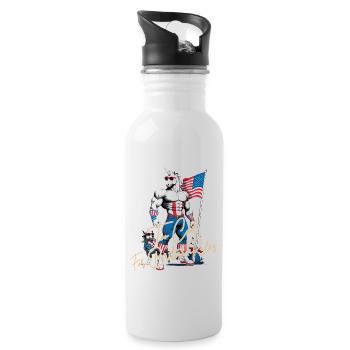 Proud USA Unicorn No British Rules 4th Of July - Trinkflasche mit integriertem Trinkhalm - Weiß - Rechts