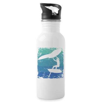 Flügelfolie Wingsurfing Retro-folie Flügel - Trinkflasche mit integriertem Trinkhalm - Weiß - Rechts