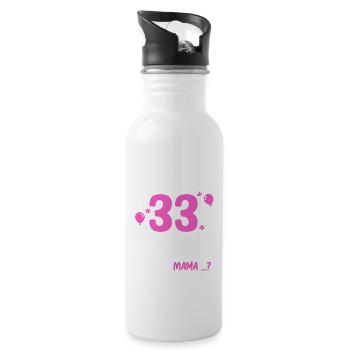 33 Birthday I can do everything I know everything - Water bottle with straw - white - Right