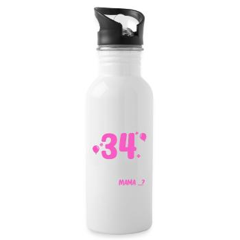 34 Birthday I can do everything I know everything - Water bottle with straw - white - Right