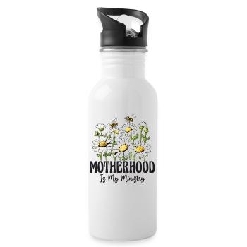 Mom Life Mom Motherhood Is My Ministry - Water bottle with straw - white - Right