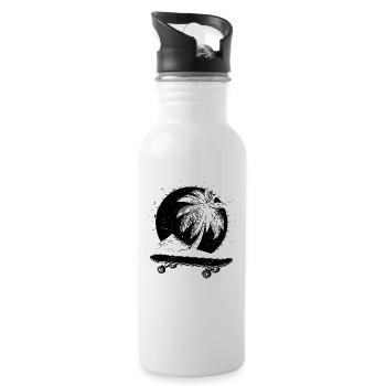 Skateboarding - Trinkflasche mit integriertem Trinkhalm - Weiß - Rechts