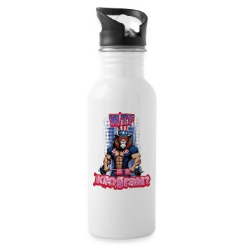 WTF Is Kilogram Muscular Bodybuilder Leo - Water bottle with straw - white - Right