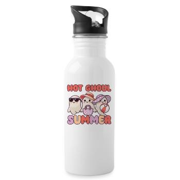 Summerween Hot Ghoul Sommer Halloween Geist - Trinkflasche mit integriertem Trinkhalm - Weiß - Rechts
