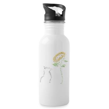 Best Cat Mama Ever - Trinkflasche mit integriertem Trinkhalm - Weiß - Rechts