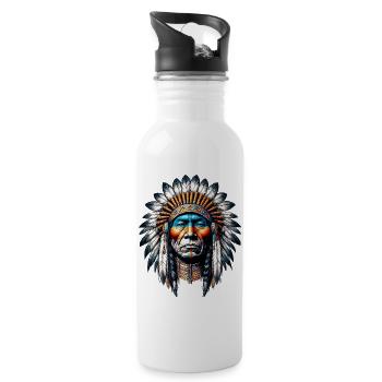 American Indian American - Water bottle with straw - white - Right