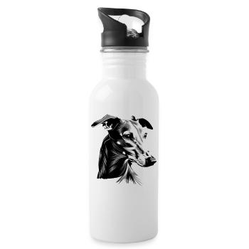 Greyhound Dog Lover Hunting Dog Love Greyhound - Water bottle with straw - white - Right