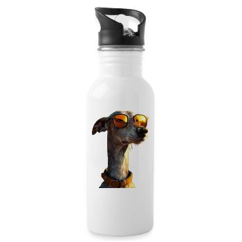 Greyhound Dog Lover Hunting Dog Love Greyhound - Water bottle with straw - white - Right