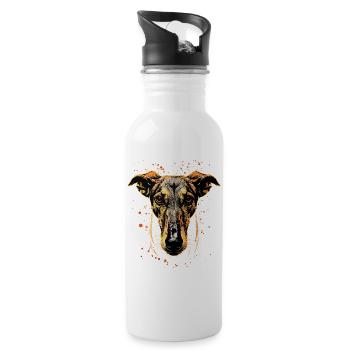 Greyhound Dog Lover Hunting Dog Love Greyhound - Water bottle with straw - white - Right