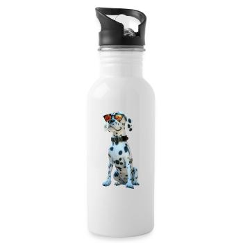Dalmatian Dog Lover I Love Dalmatians - Water bottle with straw - white - Right