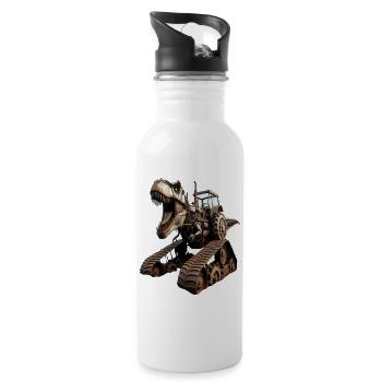Dino Tractor Hybrid T- Rex - Water bottle with straw - white - Right