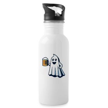 Drôle Boozing Ghost Halloween Party - Gourde avec paille intégrée - blanc - Droite