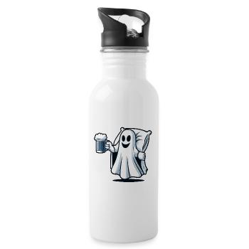 Boire Ghost Beer Lover Halloween Party - Gourde avec paille intégrée - blanc - Droite