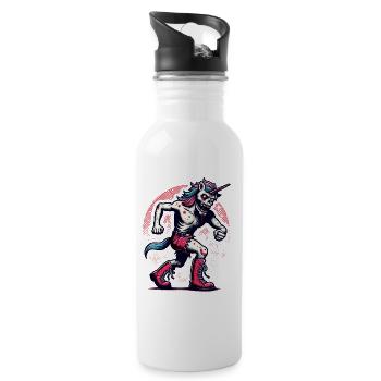 Zombie Licorne Mort-vivant Créature mystique - Gourde avec paille intégrée - blanc - Droite