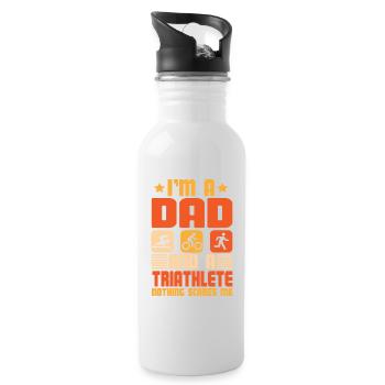I'm A Dad And A Triathlete Nothing - Water bottle with straw - white - Right