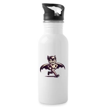 Funny Halloween Party Spooky Haunting - Water bottle with straw - white - Right
