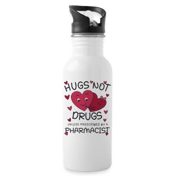 Pharmacist | Hugs not Drugs - Water bottle with straw - white - Right