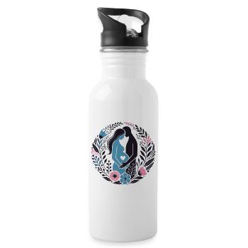Expecting Parents Pregnancy Maternity Floral Gifts - Water bottle with straw - white - Right