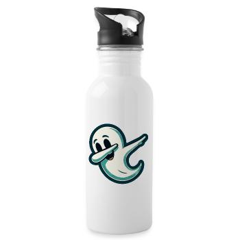 Funny Halloween Party Spooky Haunting - Water bottle with straw - white - Right