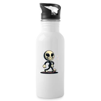 Rétro Vintage Alien Halloween Costume Décoration - Gourde avec paille intégrée - blanc - Droite