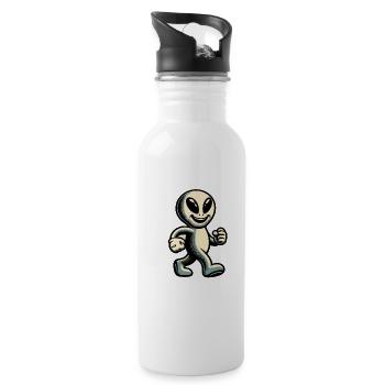 Rétro Vintage Alien Halloween Costume Décoration - Gourde avec paille intégrée - blanc - Droite