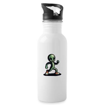 Rétro Vintage Alien Halloween Costume Décoration - Gourde avec paille intégrée - blanc - Droite