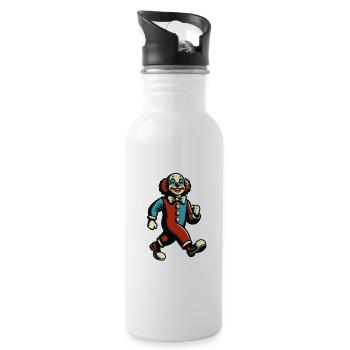 Halloween Costume Decoration Creepy Clown - Water bottle with straw - white - Right