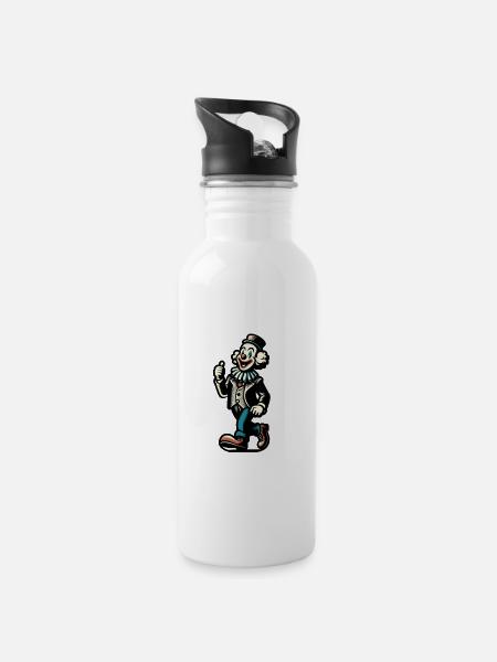 Halloween Kostüm Deko Gruseliges Party Design - Trinkflasche mit integriertem Trinkhalm - Weiß