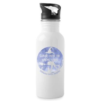 Krebs Hexe Immergrün Speiseröhre - Trinkflasche mit integriertem Trinkhalm - Weiß - Rechts
