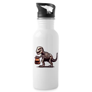 T-Rex Dinosaurier Süßes Oder Saures Halloween - Trinkflasche mit integriertem Trinkhalm - Weiß - Rechts
