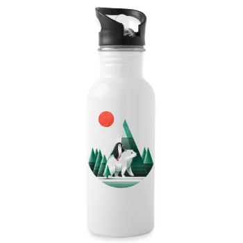 Bear You Achieve Your Ideal Relationship - Water bottle with straw - white - Right