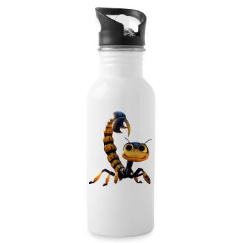 Scorpio Arachnids Scorpion Funny Scorpions - Water bottle with straw - white - Right
