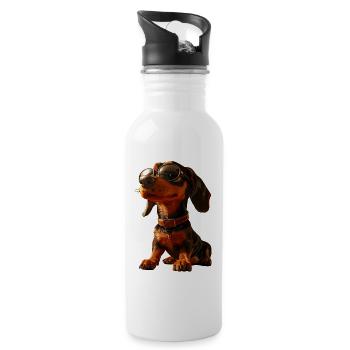 Dachshund, Dachshund, Miniature Dachshund, Dachshund Club, Dachshund - Water bottle with straw - white - Right