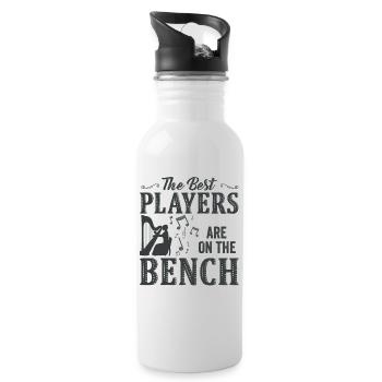 Die Besten Spieler Sitzen Auf Der Bank Harfe - Trinkflasche mit integriertem Trinkhalm - Weiß - Rechts
