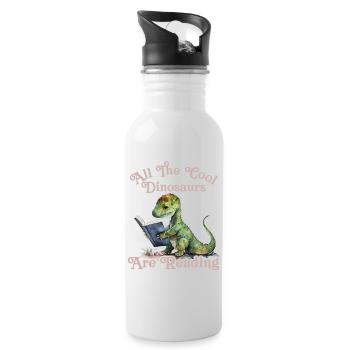 Tous les enfants cool de lecture de dinosaures - Gourde avec paille intégrée - blanc - Droite