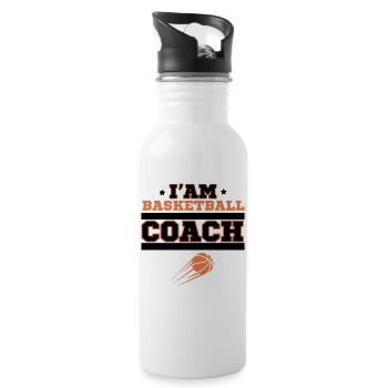 Basketball-Trainer - Trinkflasche mit integriertem Trinkhalm - Weiß - Rechts
