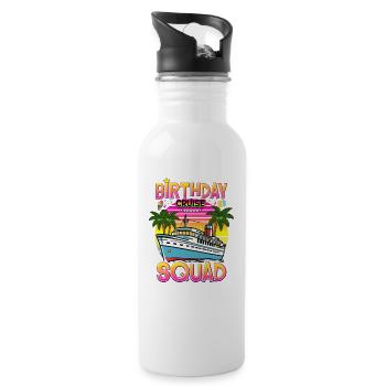 Birthday Cruise Squad 2025 - Trinkflasche mit integriertem Trinkhalm - Weiß - Rechts