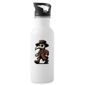 Retro Vintage Cartoon Gruseliges Halloween Deko - Trinkflasche mit integriertem Trinkhalm - Weiß - Rechts
