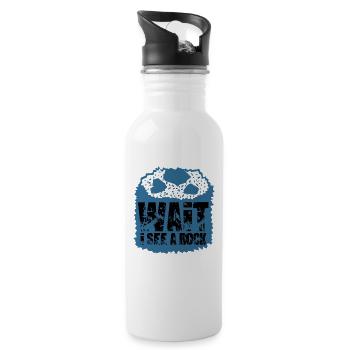 Geologe Geologie Geschenk - Trinkflasche mit integriertem Trinkhalm - Weiß - Rechts