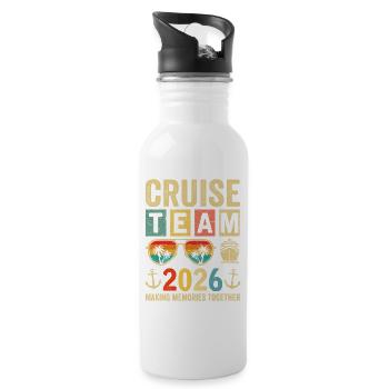 Cruise Team 2026 - Trinkflasche mit integriertem Trinkhalm - Weiß - Rechts