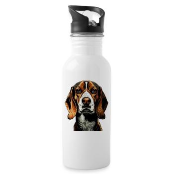 Beagle Welpe Beagles Süßer Hund English Beagle - Trinkflasche mit integriertem Trinkhalm - Weiß - Rechts