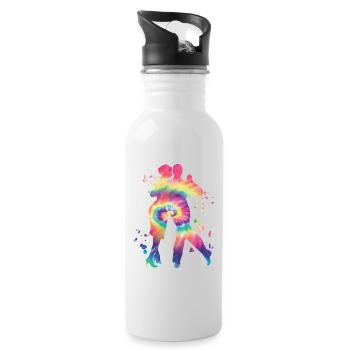 Argentine Tango Dancing Milonga Vals - Water bottle with straw - white - Right