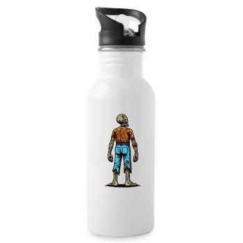 Creepy Party Design Halloween Lover - Water bottle with straw - white - Right