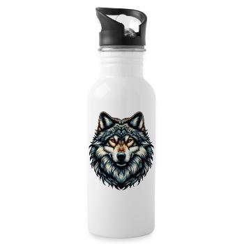 Loup - Gourde avec paille intégrée - blanc - Droite