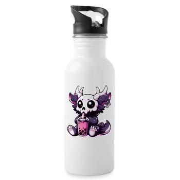 Drummer Wendigo Drum Player - Trinkflasche mit integriertem Trinkhalm - Weiß - Rechts