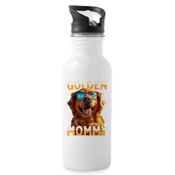 Golden Mommy Mom Mother's Day Golden Retriever Mom - Water bottle with straw - white - Right