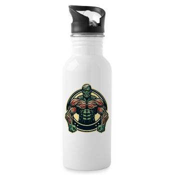 Musclé bodybuilder Halloween Costume Décoration - Gourde avec paille intégrée - blanc - Droite